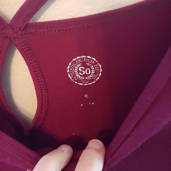 SO Maroon Strappy Top Size XL Torro Red - Picture 3 of 4